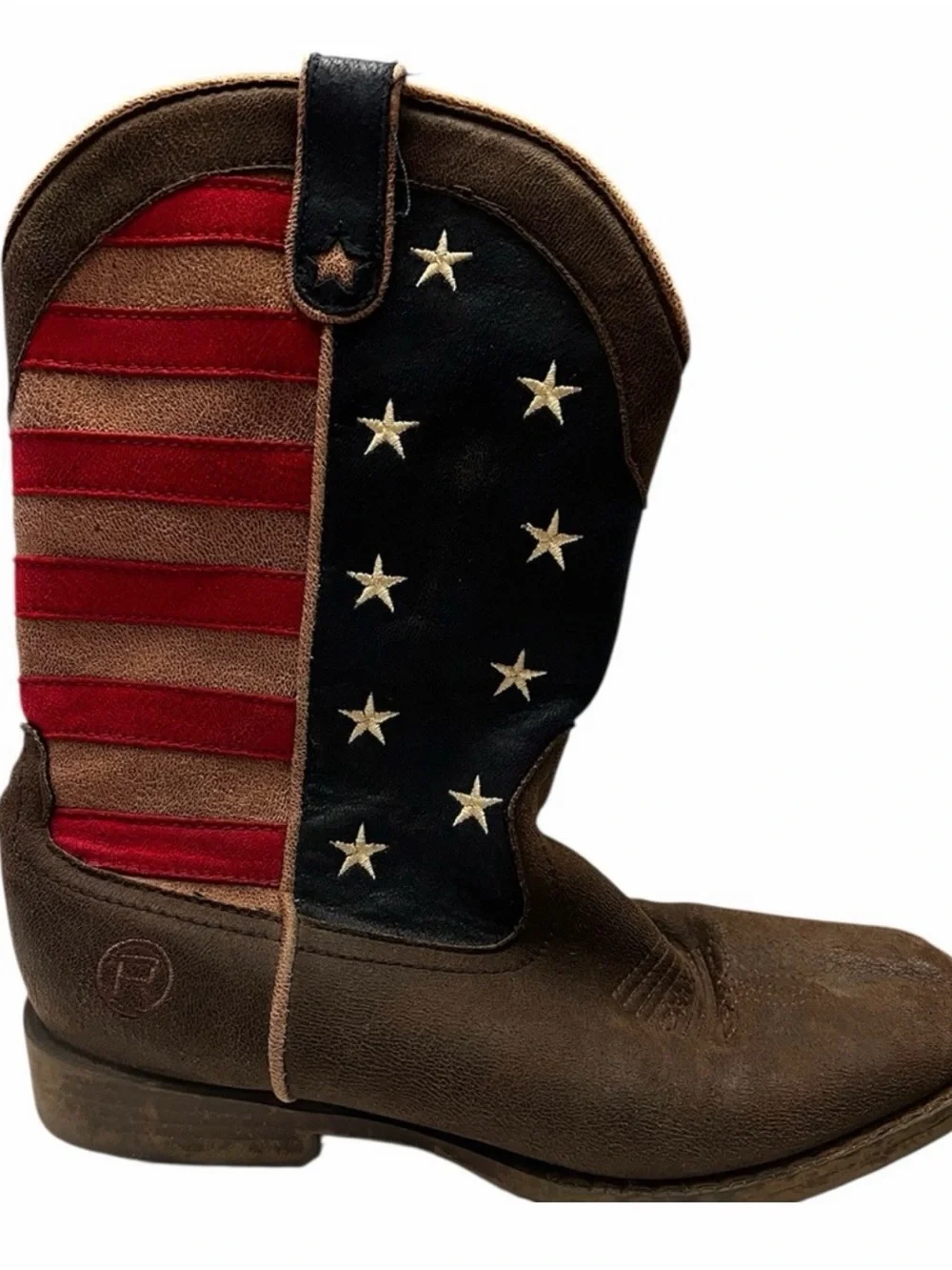 Roper Patriotic Cowboy Boots Kids 3 (Fits Women’s 5) – USA Flag Western Boots